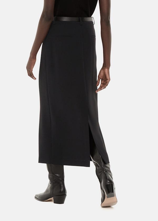 Black Abigail Tailored Midi Skirt